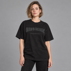 Y2K Devil Wings Skeleton Graphic T-Shirt – worn by a woman