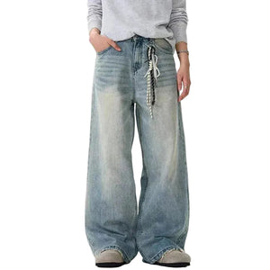 Y2K Distressed Jeans Solid Color