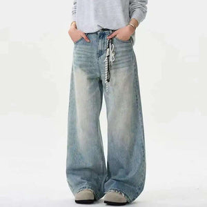 Y2K Distressed Jeans Solid Color