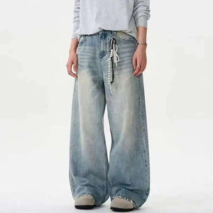 Y2K Distressed Jeans Solid Color