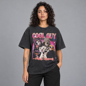 Y2K Dog Graphic T Shirt Black – worn by a woman