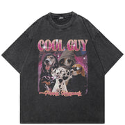 Camiseta Negra con Gráfico de Perro Y2K