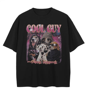 Y2K Dog Graphic T Shirt Black