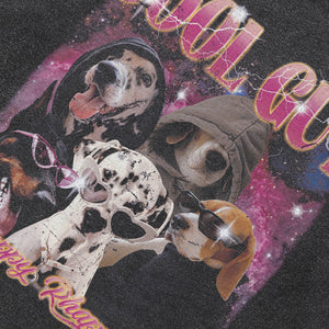 Y2K Dog Graphic T Shirt Black