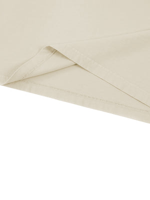 Close-up of the straight hem, double-stitched and left unshaped so the body keeps its boxy line
