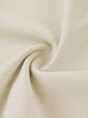 Cotton knit twisted to show its texture, a 230 gsm midweight jersey with a soft matte surface