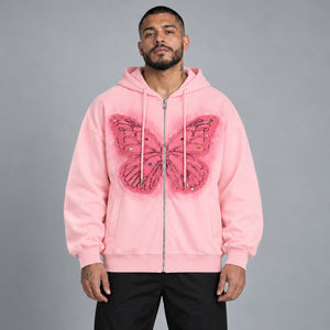 Y2K Embroidered Butterfly Hoodie – worn by a man