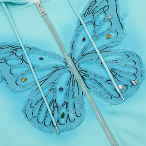 Y2K Embroidered Butterfly Hoodie