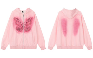 Y2K Embroidered Butterfly Hoodie