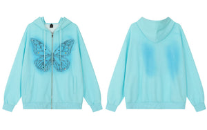 Y2K Embroidered Butterfly Hoodie