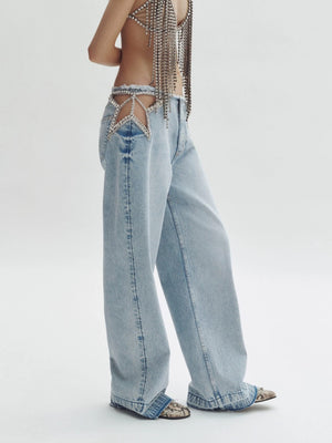 Y2K Embroidered Jeans Women