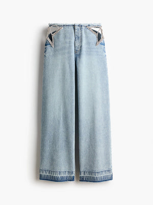 Y2K Embroidered Jeans Women