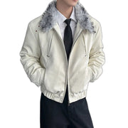 Chaqueta de cremallera de piel sintética estilo Y2K