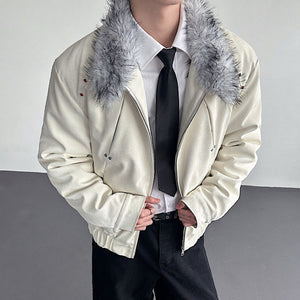 Y2K Faux Fur Zipper Jacket
