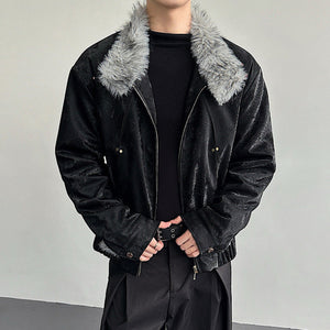 Y2K Faux Fur Zipper Jacket