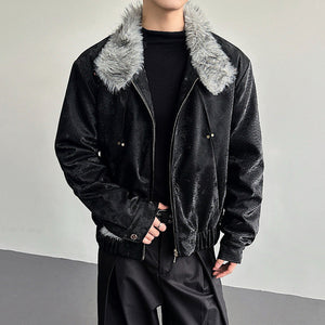 Y2K Faux Fur Zipper Jacket
