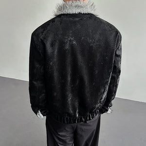 Y2K Faux Fur Zipper Jacket