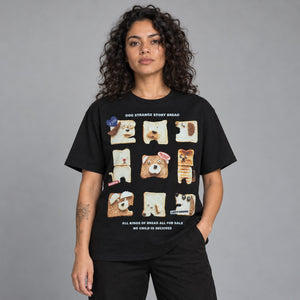 Y2K Funny Dog Bread Graphic Tees – worn by a woman