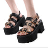 Y2K Gold Buckle Sandals Shoes