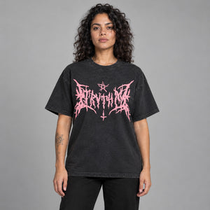 Y2K Gothic Black T-Shirt – worn by a woman