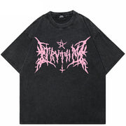 Camiseta gótica negra Y2K