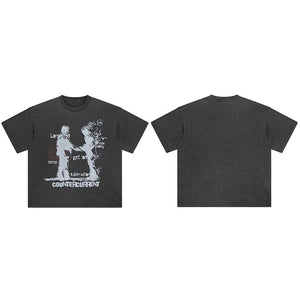 Y2K Graphic Shirt Black