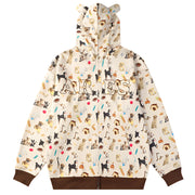 Y2k hoodie Dog Zip