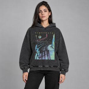 Y2K Hoodie Faded Black – worn by a woman