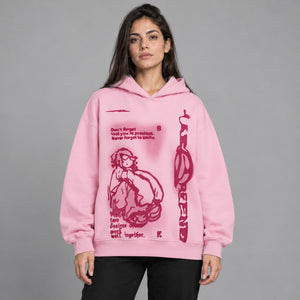 Y2k hoodie Pink – worn by a woman
