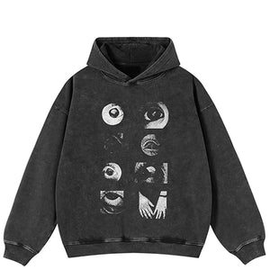 Y2K Hoodie with Eyes Graphic
