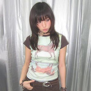 Y2k Horse Print T-shirt Tops