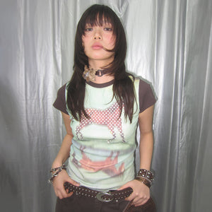 Y2k Horse Print T-shirt Tops