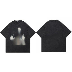 Y2K Human Shadow Graphic T Shirt