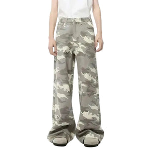 Y2K Jeans Camouflage Straight Bottom