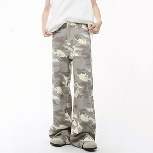 Y2K Jeans Camouflage Straight Bottom