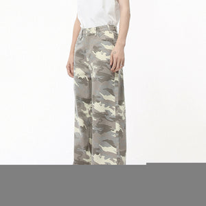Y2K Jeans Camouflage Straight Bottom