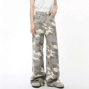 Y2K Jeans Camouflage Straight Bottom