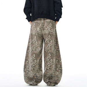 Y2K Jeans Leopard Print New