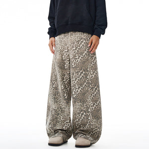 Y2K Jeans Leopard Print New