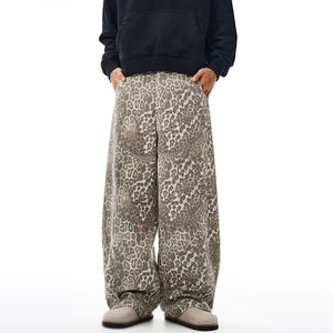 Y2K Jeans Leopard Print New