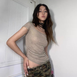Y2K Knitted Irregular Tops