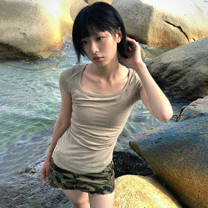 Y2K Knitted Irregular Tops