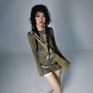 Y2k Knitted Tops Ribbed