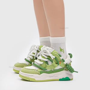 Y2K Leather Skateboard Shoes