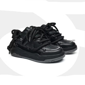 Y2K Leather Skateboard Shoes