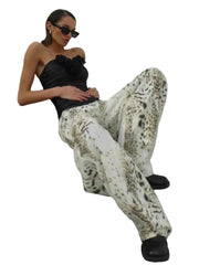 Y2K Leopard Print Jeans Women's