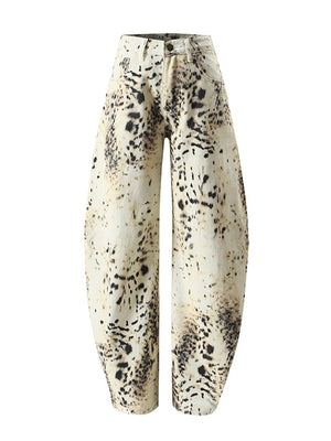 Y2K Leopard Print Jeans Women's
