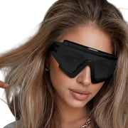 Lunettes de soleil cyberpunk monobloc Y2K 