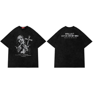 Y2K Oversized Cross T-Shirt