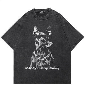 Y2K Oversized Graphic T Shirt Black